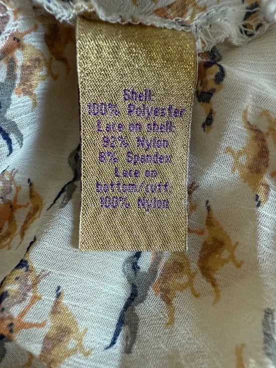 princess vera wang White Horse Peplum Lace-Trim Blouse - Picture 3 of 6